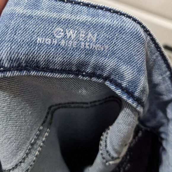 NWT Fidelity | Gwen High Waist Ripped Skinny Jeans In Skyline - Picture 6 of 11